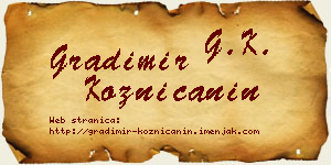 Gradimir Kozničanin vizit kartica
